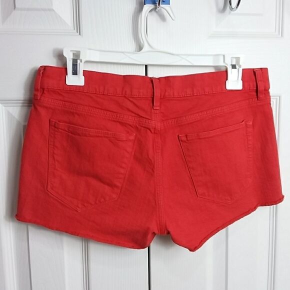 Madewell Red Denim Cut off Shorts Sz 27 - Picture 3 of 5